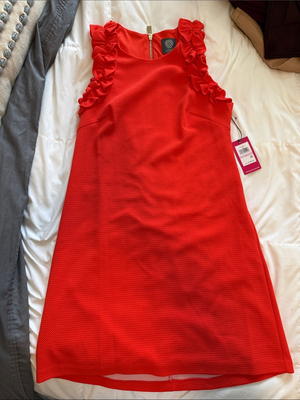 NWT Vince Camuto coral textured dress
